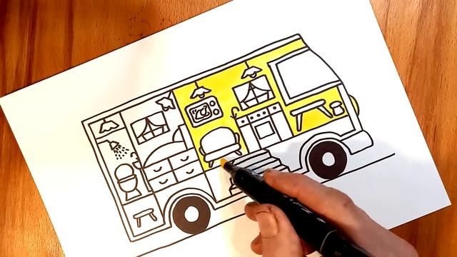 Как нарисовать дом на колесах / how to draw a house on wheels смотреть онлайн