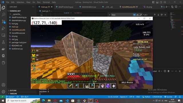 Hypixel farming bot | Python, opencv, pyautogui смотреть онлайн