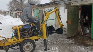 Самодельный мини экскаватор погрузчик с двигателем ваз 2108