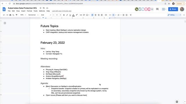 Kubernetes Data Protection WG Bi-Weekly Meeting 20220223 смотреть онлайн