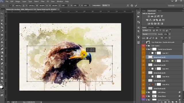 Realistic Watercolor Photoshop Template Mock-ups Tutorial смотреть онлайн