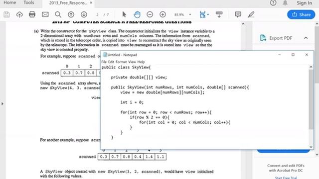 JAVA - Lesson #98 - APCSA - 2013 Free Response Question #4 - Telescopic 2D Array смотреть онлайн