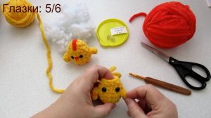 МК _Цыплёныш_. Игрушка крючком из пряжи Alize Velluto (Всего 8 рядов!)