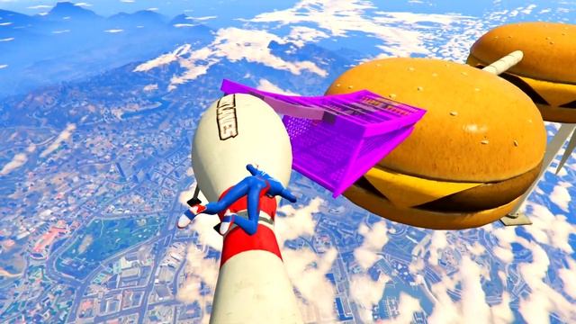 Horse and SPIDERMAN with Shark Obstacles Superheroes Challenge - GTA 5 смотреть онлайн
