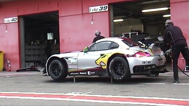 BMW Z4 GT3,SLS AMG GT3 Great Sound Testing Zolder