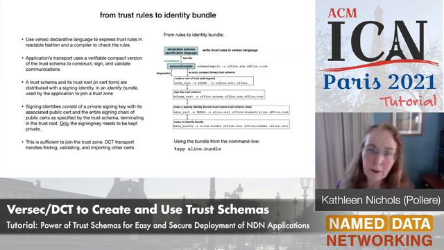 Versec/DCT to create and use trust schemas - Kathleen Nichols / NDN Tutorial @ ACM ICN 2021 смотреть онлайн