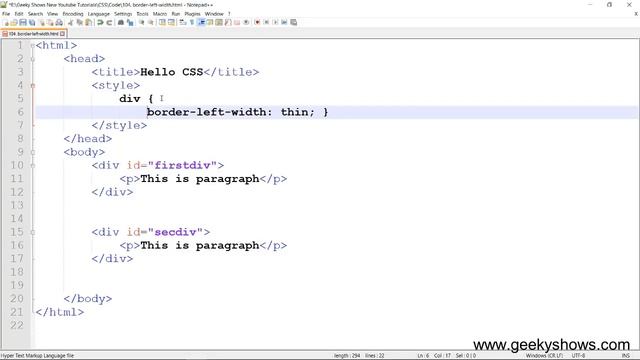 border left width in CSS (Hindi) смотреть онлайн