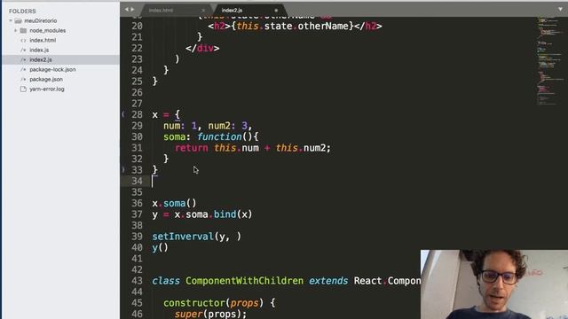 JavaScript - React, bind e estados - continuação смотреть онлайн