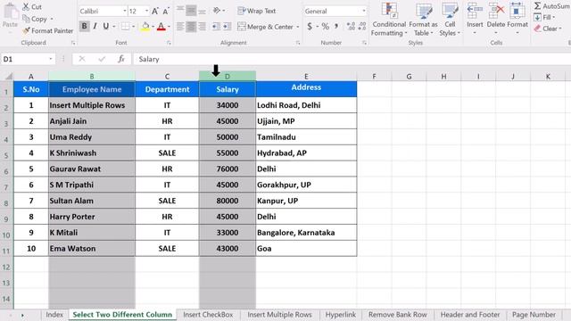 Select Multiple Column in Excel смотреть онлайн