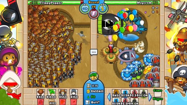 *VIRUS MOD* Spawns 1000+ BANANA FARMS! GAME BREAKING LATEGAME $$$ (Bloons TD Battles) смотреть онлайн