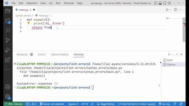 Python ошибка SYNTAX ERROR. Как ИСПРАВИТЬ SyntaxError в ПИТОНЕ. Python ошибка SYNTAX ERROR смотреть онлайн