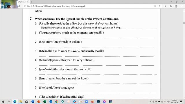 Practice Present Simple and Present Continuous លំហាត់ смотреть онлайн