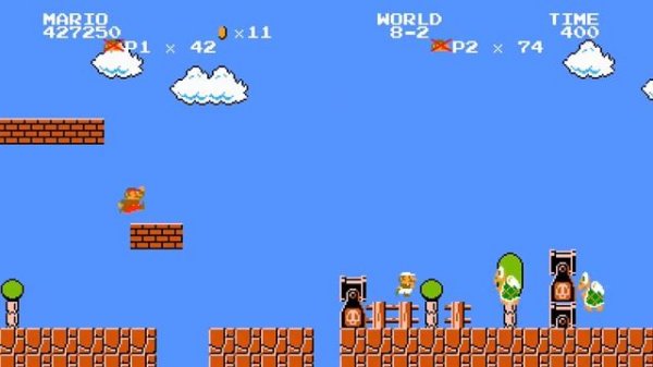 Super Mari0 NES mod 2 player coop online - Portal/Classic coop mode fun gameplay!