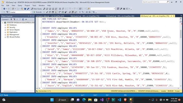Company Database in SQL || Inserting the Values смотреть онлайн