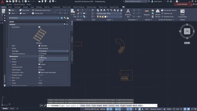 اضافة ورسم السلالم وطريقة التعديل عليها Add Stairs Autocad Architecture 2021 смотреть онлайн