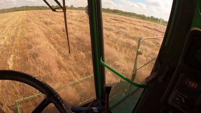 ДОН-1500Б. Молотим заросшую озимую пшеницу. смотреть онлайн