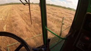 ДОН-1500Б. Молотим заросшую озимую пшеницу.