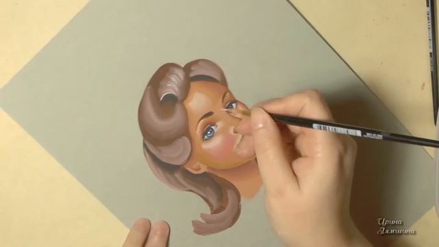 One Stroke, Painting a hair, Dibuja el cabello, Рисуем волосы двойным мазком, irishkalia смотреть онлайн