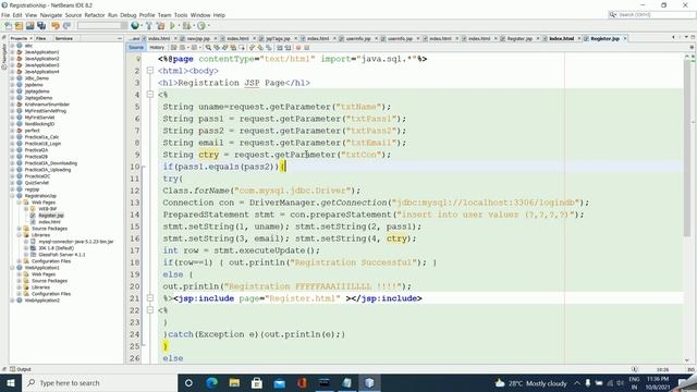 JDBC IN JSP | How do we connect JSP file to database? | jsp with jdbc practical step by step смотреть онлайн