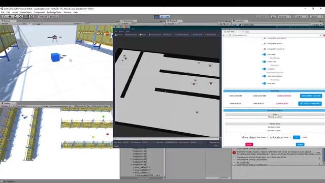 Move parcels with a simulated drone in Unity with ROS смотреть онлайн
