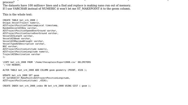GIS: psql changing comma to decimal for importing CSV file смотреть онлайн