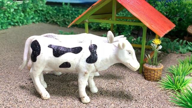 DIY Tractor Making Farm Diorama With Mini Cowshed | Water Pump Supply For Animals | Woodworking