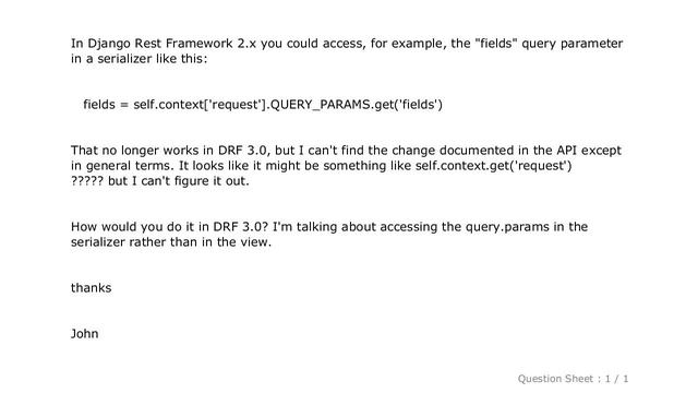 Django : How do you access query params in a Django Rest Framework 3.0 serializer? смотреть онлайн