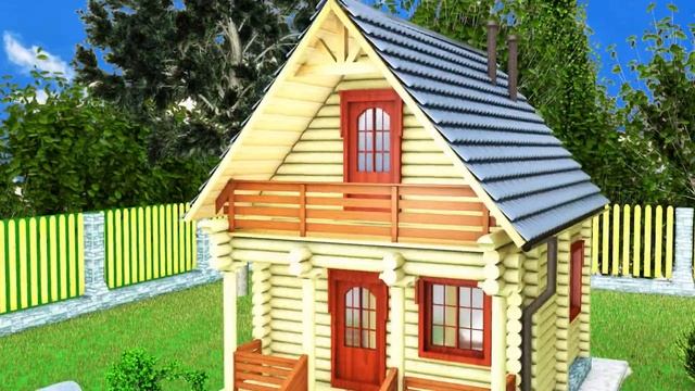 3d моделинг / Дом бревенчатый 3д / cinema4d смотреть онлайн