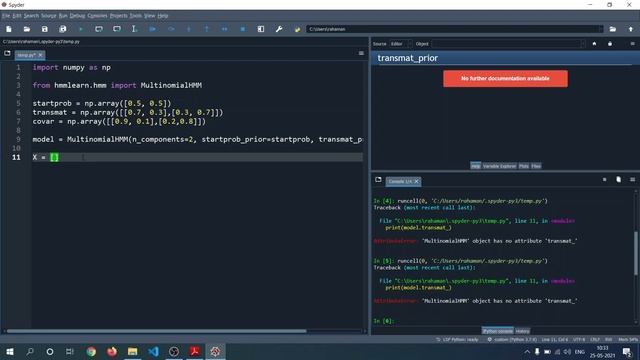 Hidden Markov Model HMM Implemetation using Python смотреть онлайн