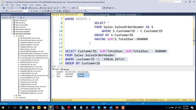 018 - Querying Data with Transact-SQL - EXISTS, NOT EXISTS смотреть онлайн