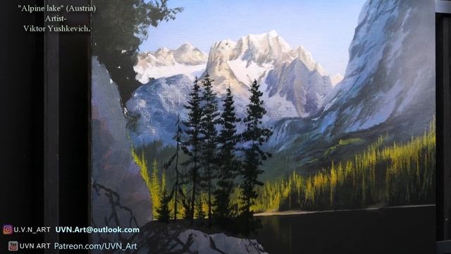 "Alpine lake" (Austria) Acrylic. Artist - Viktor Yushkevich. #41 photos in 2020. смотреть онлайн