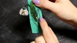 Брошь Подснежник из Бисера - пошаговый МК.