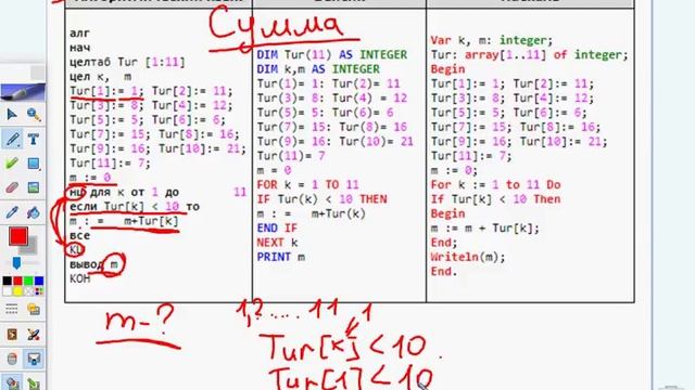 ОГЭ Информатика. Задание 10. Часть 2 Сумма чисел. смотреть онлайн