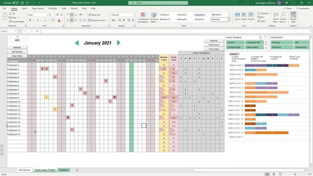 DYNAMIC ANNUAL LEAVE TRACKER Template ? for Excel & Google Sheets смотреть онлайн