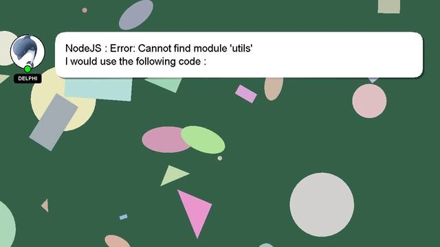 NodeJS : Error: Cannot find module 'utils' смотреть онлайн
