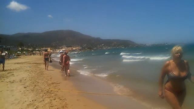 Пляжная полоса поселка Сталида,Крит.Stalida Beach,Creta смотреть онлайн