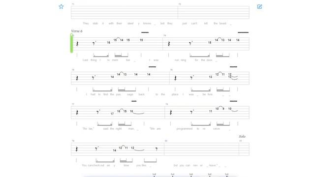 The Eagles - Hotel California Tab Joe Walsh - Lead Guitar - Distortion Guitar смотреть онлайн