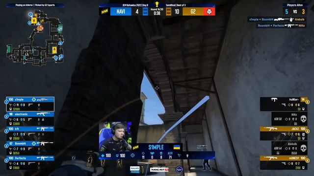 NAVI против G2 l ПЕРВАЯ ВСТРЕЧА МОНЕСИ И СИМПЛА l IEM Katowice 2022 смотреть онлайн