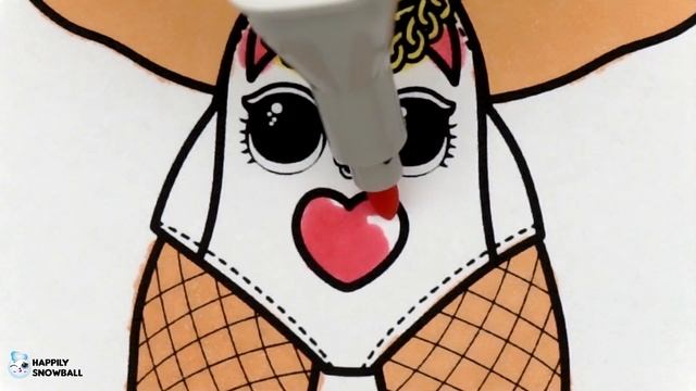 LOL Surprise Dolls Coloring Book Pages Majorette, Snow Leopard, Daring Diva L.O.L. HAPPILY SNOWBALL смотреть онлайн