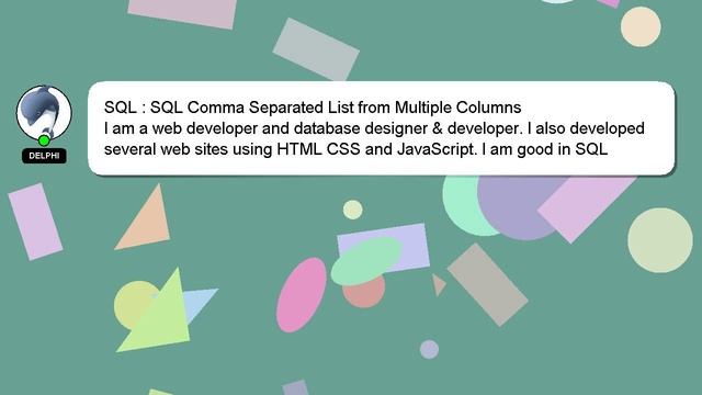SQL : SQL Comma Separated List from Multiple Columns смотреть онлайн