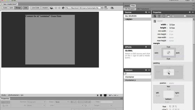 Dreamweaver CC Tutorial Web Page Layout Box Model Properties pt2 смотреть онлайн