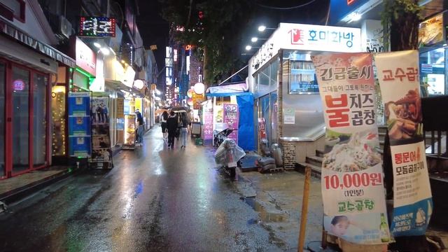 Walking around Hongdae, Seoul (Hongik University Street) | Lively Nightlife Area 4K Walking Tour смотреть онлайн