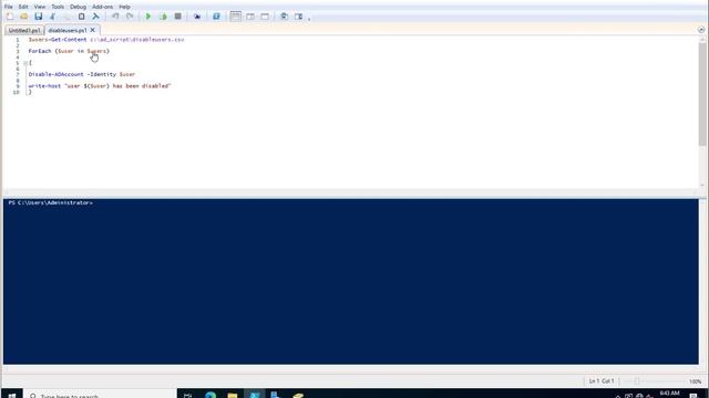 Disable bulk Users in active directory PowerShell смотреть онлайн