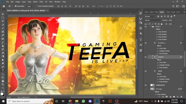 Make This attractive Gaming Thumbnail For Livestream On PC PHOTOSHOP | FREE PSD | TIGER GFX смотреть онлайн