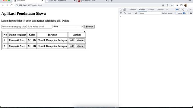 6. Mengubah Data API (Update) - CRUD API Sederhana Menggunakan Axios dan JSON Server смотреть онлайн