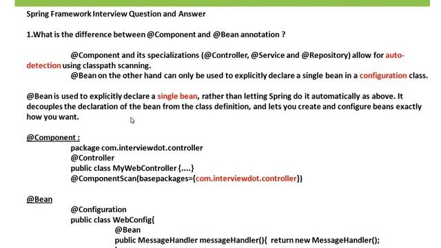 DIFFERENCE BETWEEN @COMPONENT AND @BEAN ANNOTATION смотреть онлайн