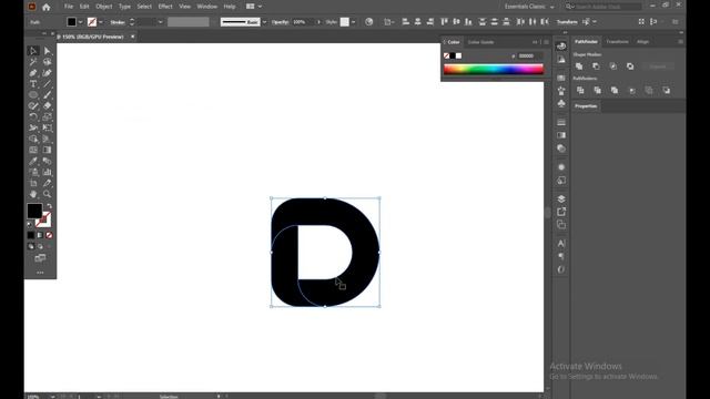 How To Create 3D Alphabet Logo | Adobe illustrator Tutorial | D Logo смотреть онлайн