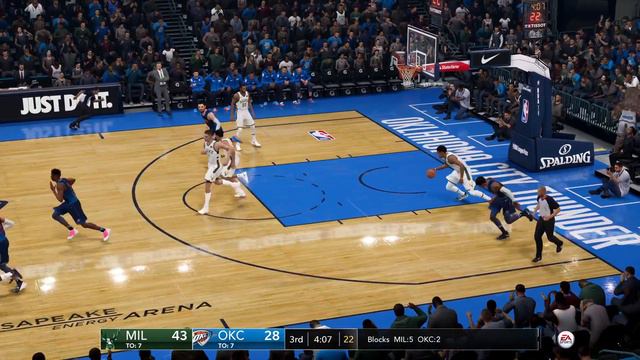 NBA LIVE 19 - Milwaukee Bucks vs Oklahoma City Thunder - PS4 PRO CPU SIM Full Game - HD смотреть онлайн