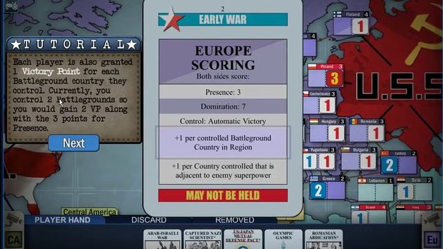 Twilight Struggle Steam version Tutorial play (English game / Korean rule explanation) смотреть онлайн