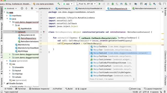 Android Dagger Hilt implementation with Retrofit2, MVVM LiveData, RecyclerView, GitHub API in Kotli смотреть онлайн